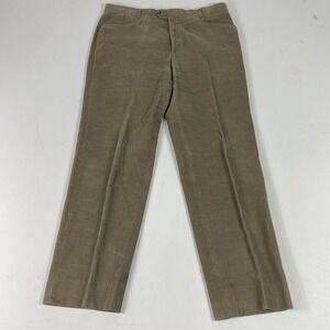 Malcom Pants Mens 36x32 Beige Corduroy Chino Flat Front Casual Made In Italy
